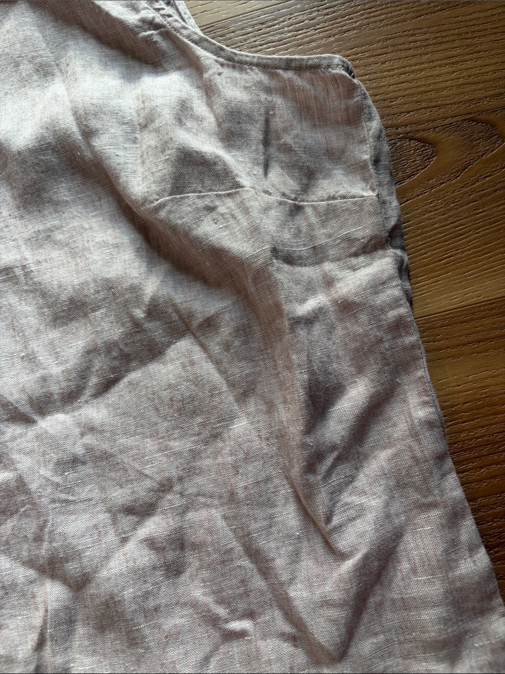 Quince 100% European Linen Tank Vintage Pink Chambray Shell - Picture 7 of 10